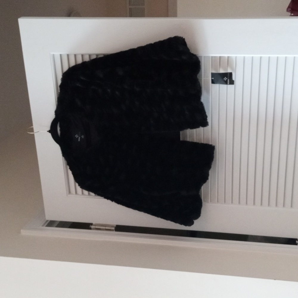 False fur black jacket